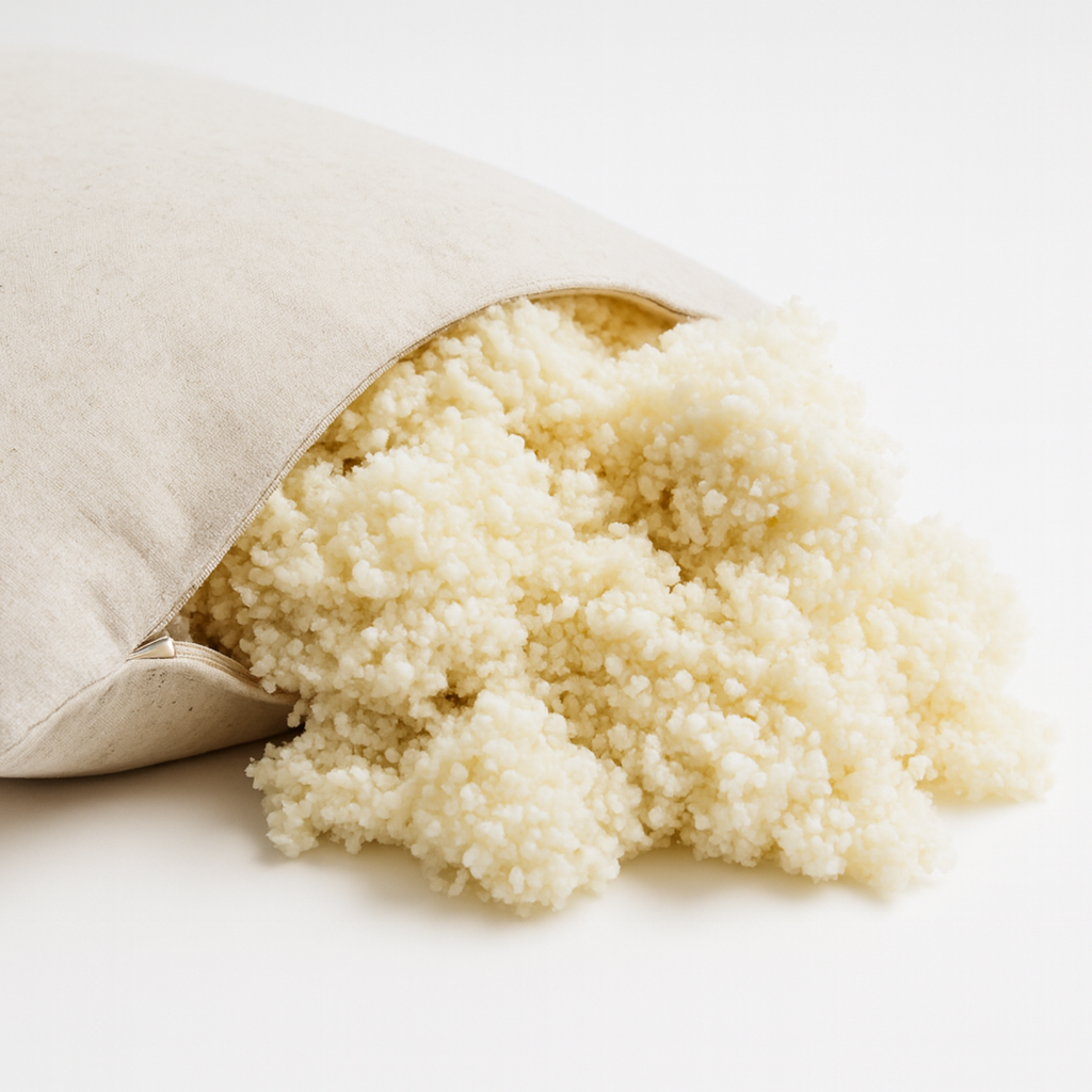 Oreiller 100% laine, housse lin/coton