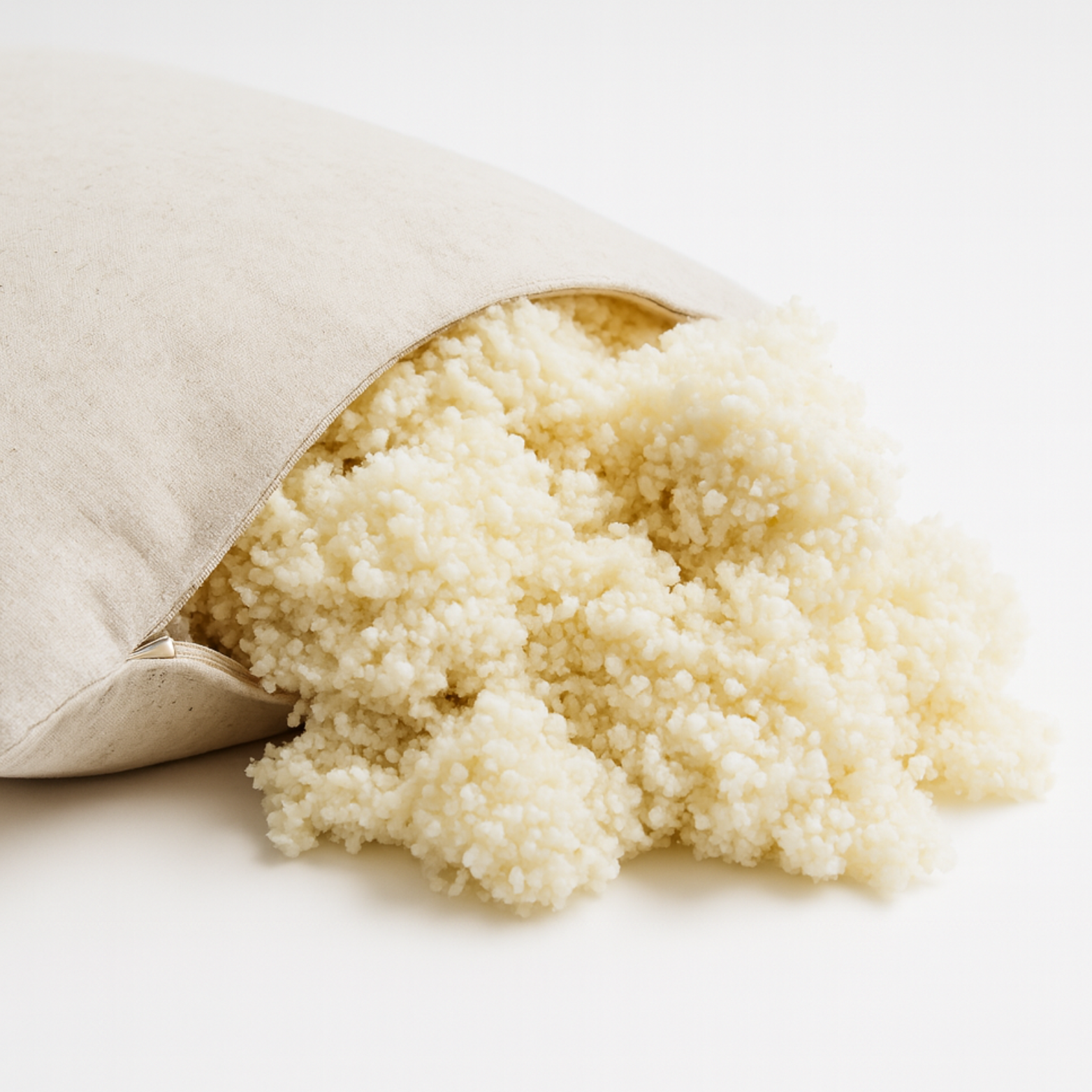 Oreiller 100% laine, housse lin/coton