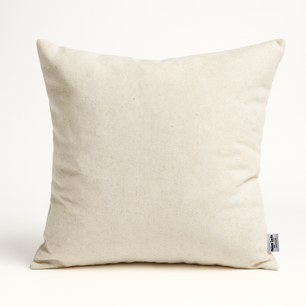 Oreiller 100% laine, housse lin/coton